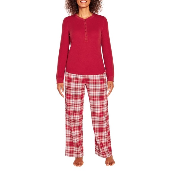 🎁NWT GAP Flannel/thermal PJ red plaid pajama set. Medium☃️ - Picture 2 of 12